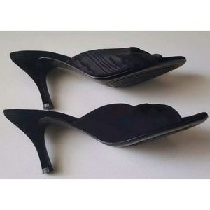 DONALD J. PLINER JINNY Black Suede Slides Heels 7N